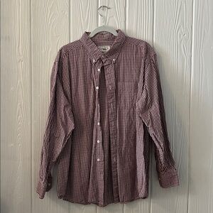 Red and White Checkered Button-Up Shirt